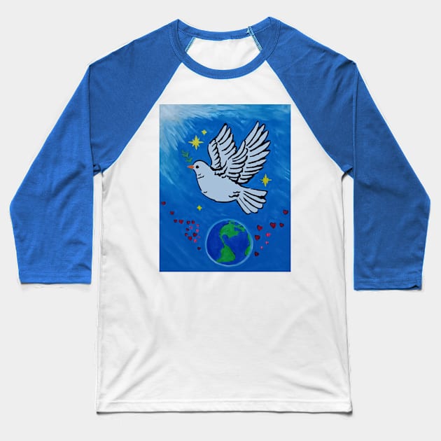 Peace,love and healing to Earth Baseball T-Shirt by Oregon333